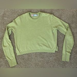 Free People Light Green Crew Neck Sweater